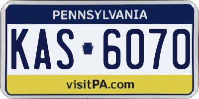 PA license plate KAS6070