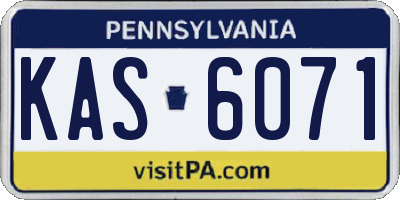 PA license plate KAS6071