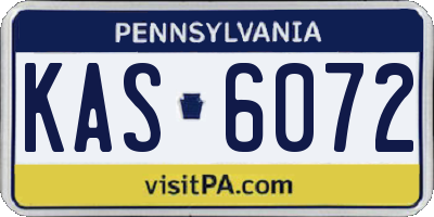 PA license plate KAS6072