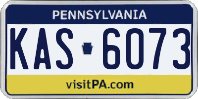 PA license plate KAS6073