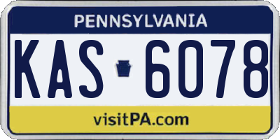 PA license plate KAS6078