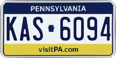 PA license plate KAS6094
