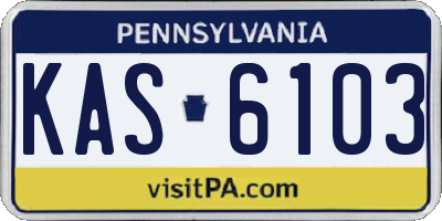 PA license plate KAS6103