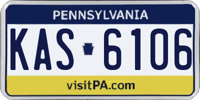 PA license plate KAS6106