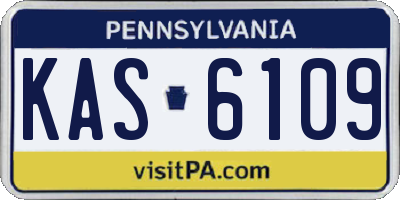 PA license plate KAS6109