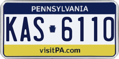 PA license plate KAS6110