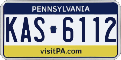 PA license plate KAS6112