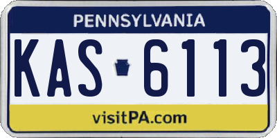 PA license plate KAS6113