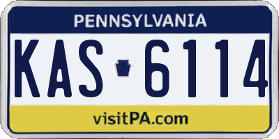 PA license plate KAS6114