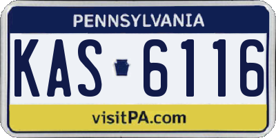 PA license plate KAS6116