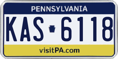 PA license plate KAS6118