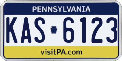 PA license plate KAS6123