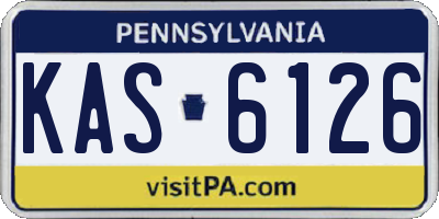 PA license plate KAS6126