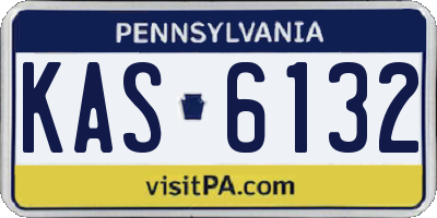 PA license plate KAS6132