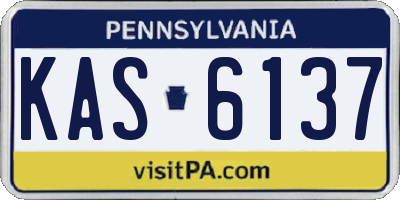 PA license plate KAS6137