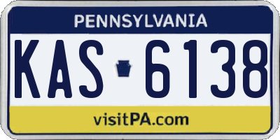 PA license plate KAS6138