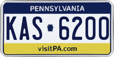 PA license plate KAS6200