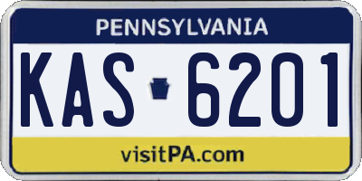 PA license plate KAS6201