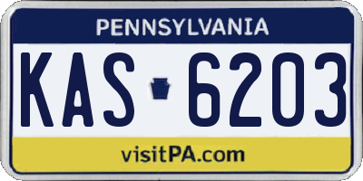PA license plate KAS6203