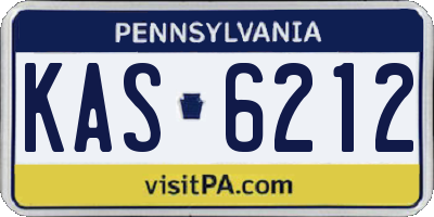 PA license plate KAS6212