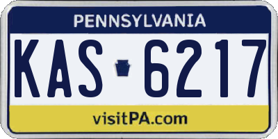 PA license plate KAS6217
