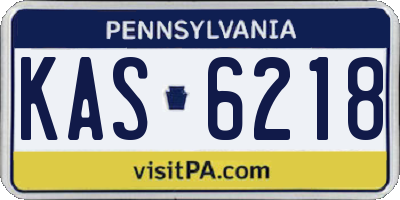 PA license plate KAS6218