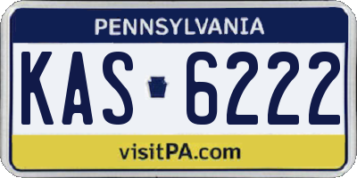 PA license plate KAS6222