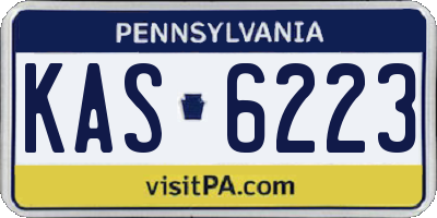 PA license plate KAS6223