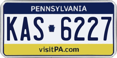 PA license plate KAS6227