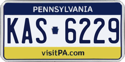 PA license plate KAS6229