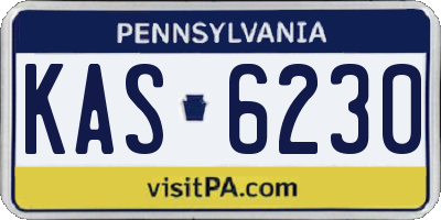 PA license plate KAS6230