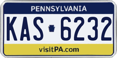 PA license plate KAS6232