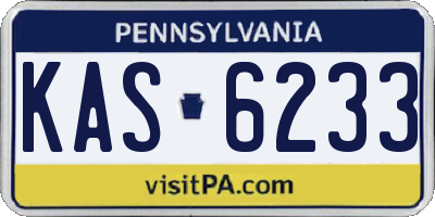 PA license plate KAS6233