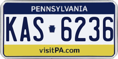 PA license plate KAS6236
