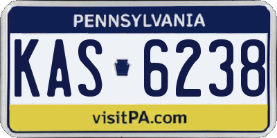 PA license plate KAS6238