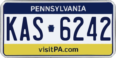 PA license plate KAS6242