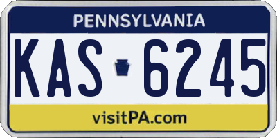 PA license plate KAS6245
