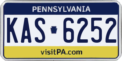 PA license plate KAS6252