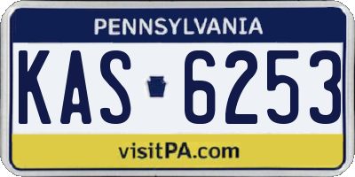 PA license plate KAS6253