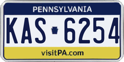 PA license plate KAS6254