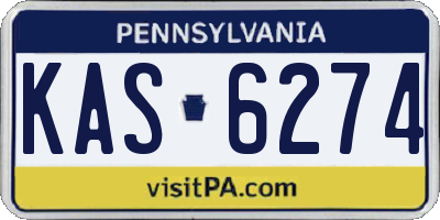 PA license plate KAS6274