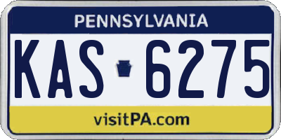 PA license plate KAS6275