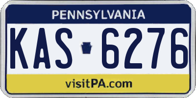 PA license plate KAS6276