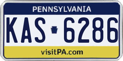 PA license plate KAS6286