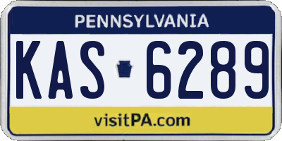 PA license plate KAS6289
