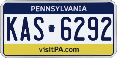 PA license plate KAS6292