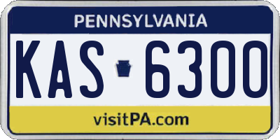 PA license plate KAS6300