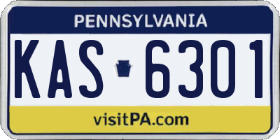 PA license plate KAS6301