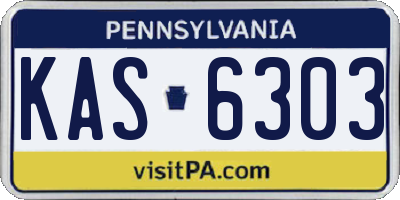 PA license plate KAS6303