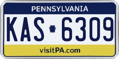 PA license plate KAS6309
